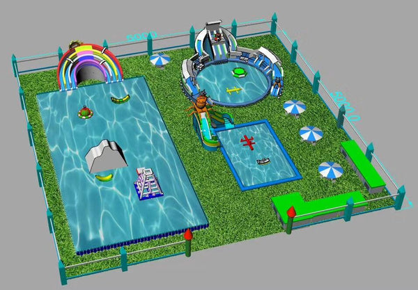 Inflatable park for land