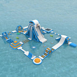 Floating inflatable water park for summer