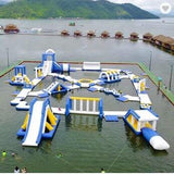 Floating inflatable water park for summer