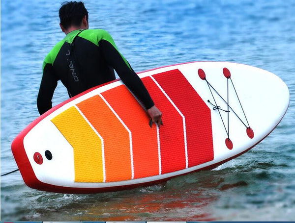 Inflatable Stand Up Paddle Board, Non-Slip Deck(6 Inches Thick) with Adjustable Paddle,Fin, Leash, Hand Pump