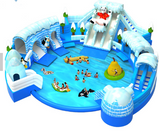 Ice world water park slides summer inflatable aqua park slide and pool