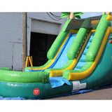 Inflatable plam slider with pool-01