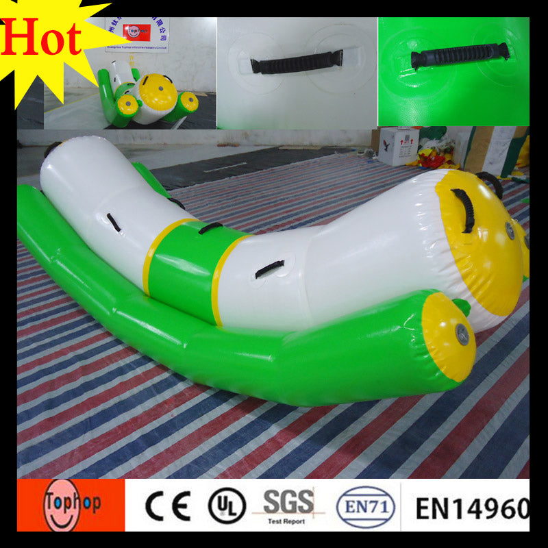 chinese manufacturer high quality water play games water park equipment inflatable floating seesaw for sale